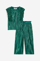 H & M - 2-piece Shimmery Set - Green