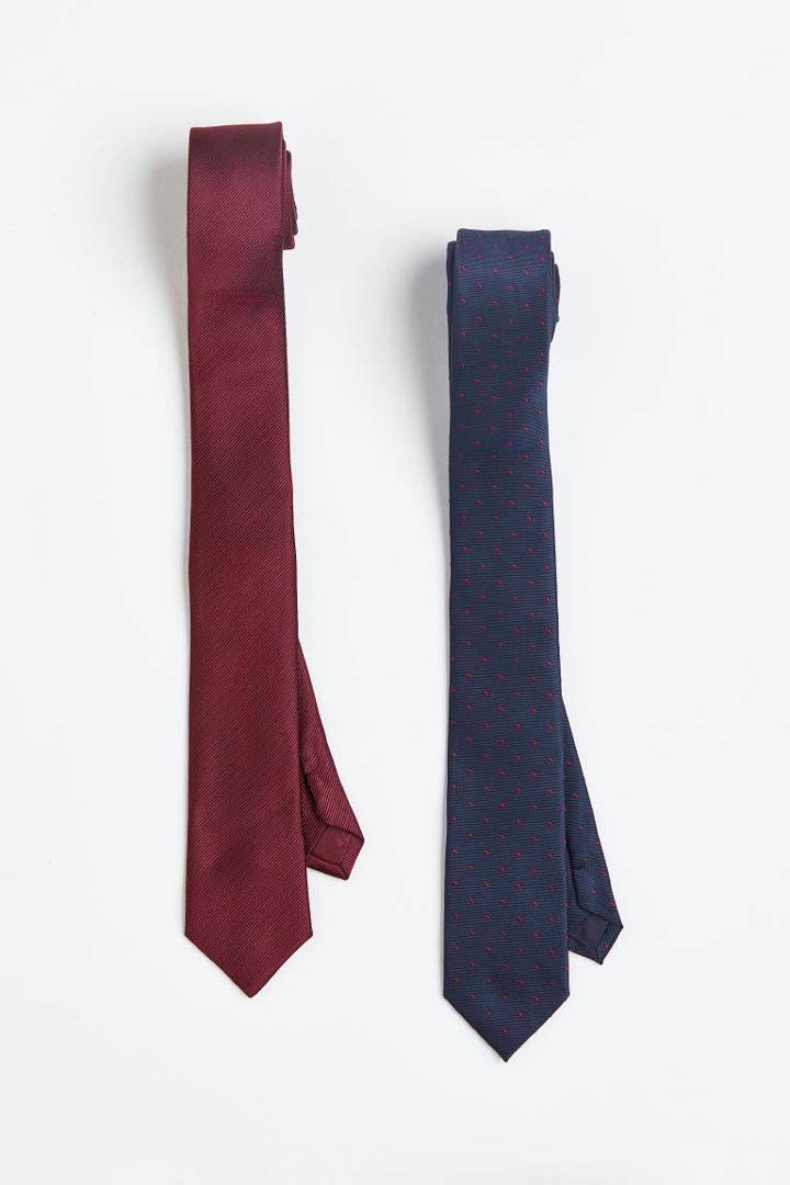 H & M - 2-pack Satin Ties - Blue