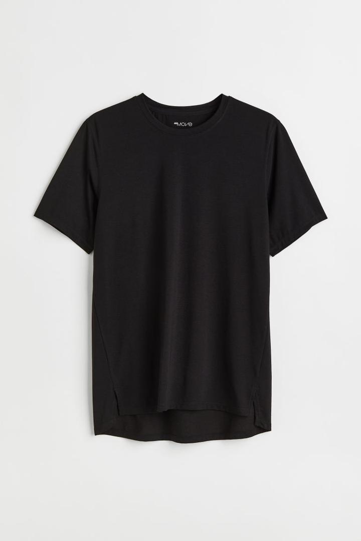 H & M - Regular Fit Short-sleeved Sports Shirt - Black