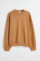 H & M - Oversized Fit Cotton Sweatshirt - Beige