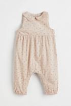H & M - Cotton Corduroy Romper Suit - Brown