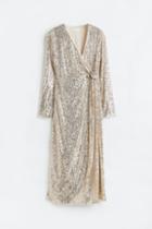 H & M - Mama Sequined Wrapover Dress - Silver