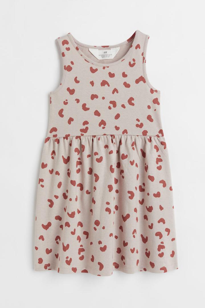 H & M - Patterned Jersey Dress - Brown