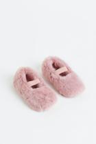 H & M - Fluffy Ballet-style Slippers - Pink