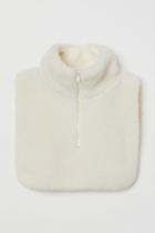 H & M - Half-zip Faux Shearling Collar - White