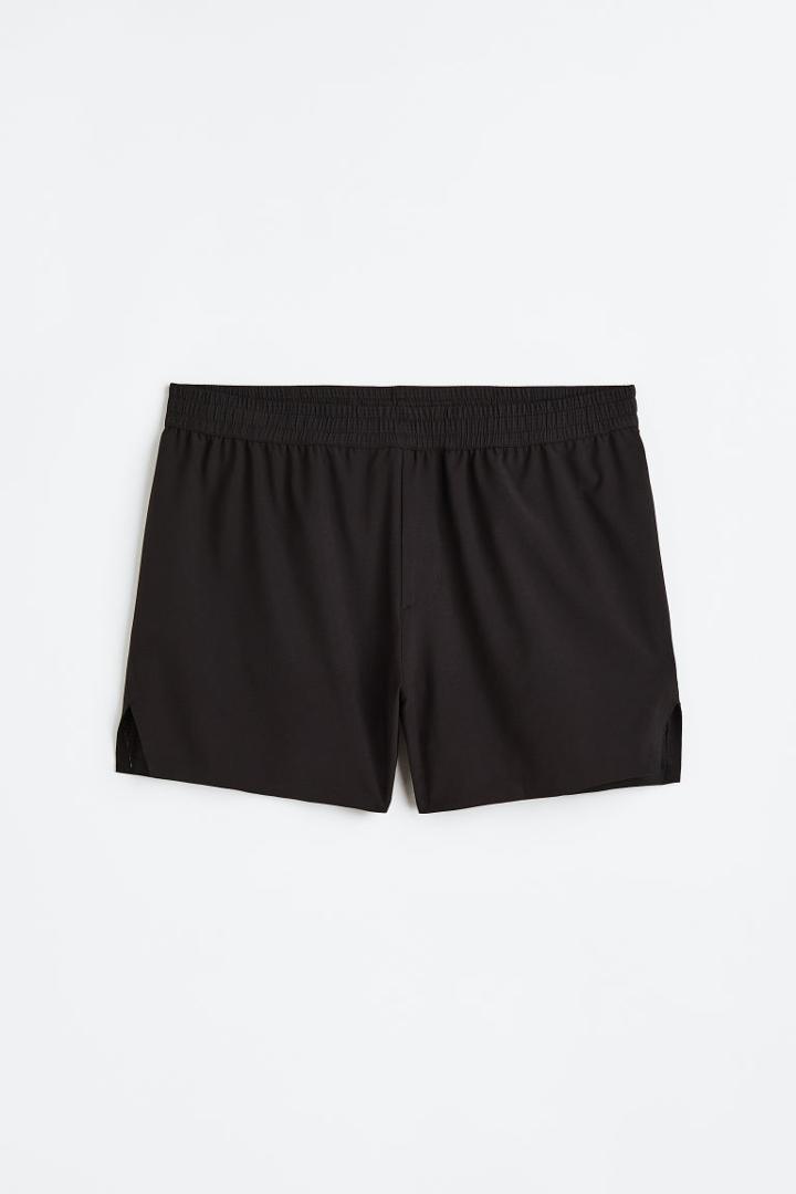 H & M - Drymove&trade; Pocket-detail Running Shorts - Black