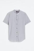 H & M - Muscle Fit Cotton Shirt - Gray