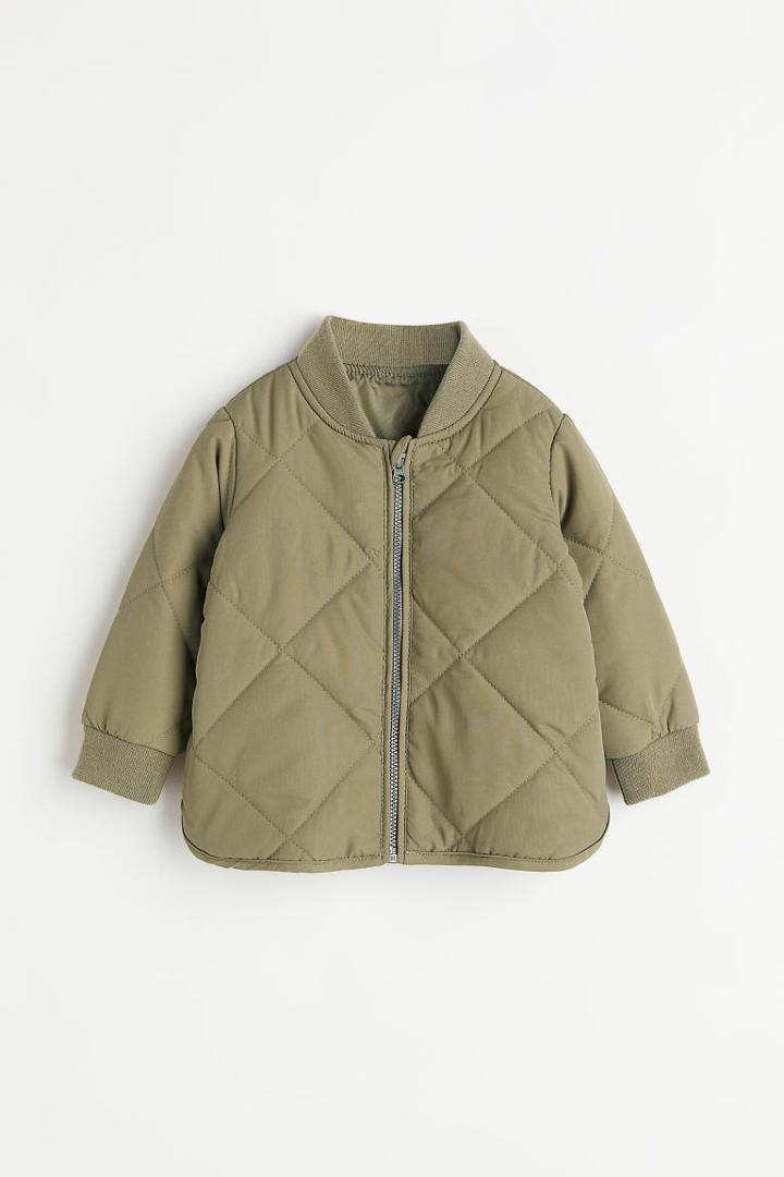 H & M - Quilted Bomber Jacket - Green