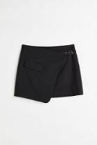 H & M - Twill Wrapover Skirt - Black