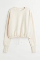 H & M - Drawstring Sweatshirt - Beige