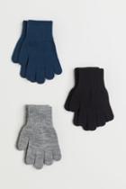 H & M - 3-pack Gloves - Blue