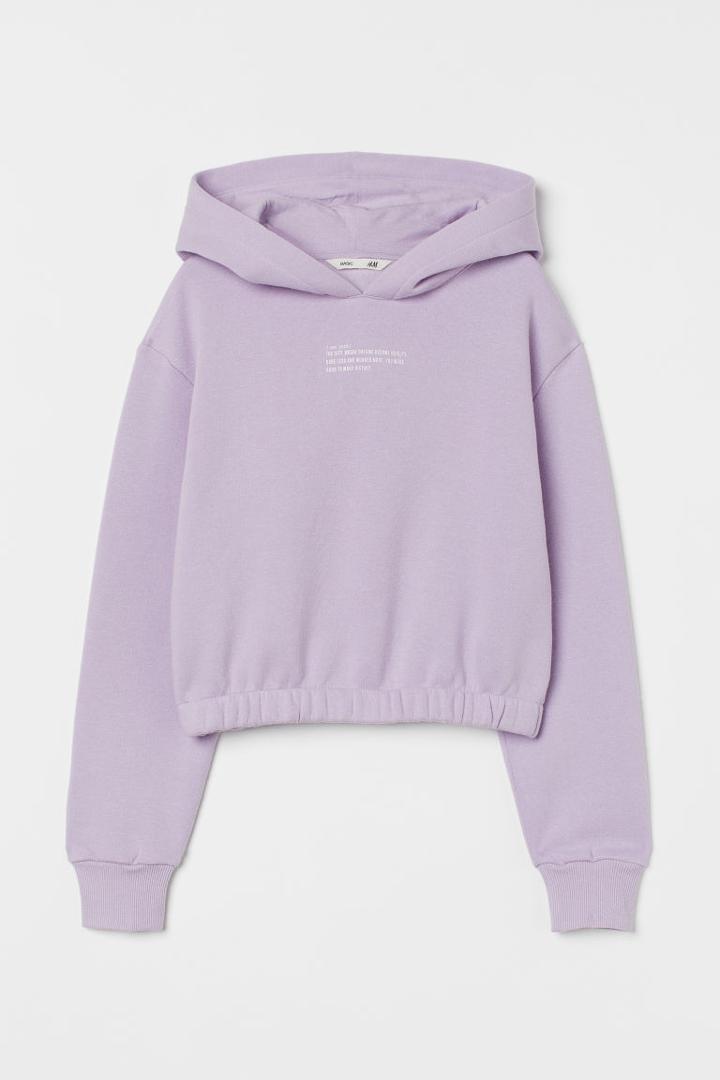 H & M - Short Hoodie - Purple
