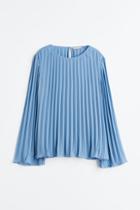 H & M - Pleated Blouse - Blue