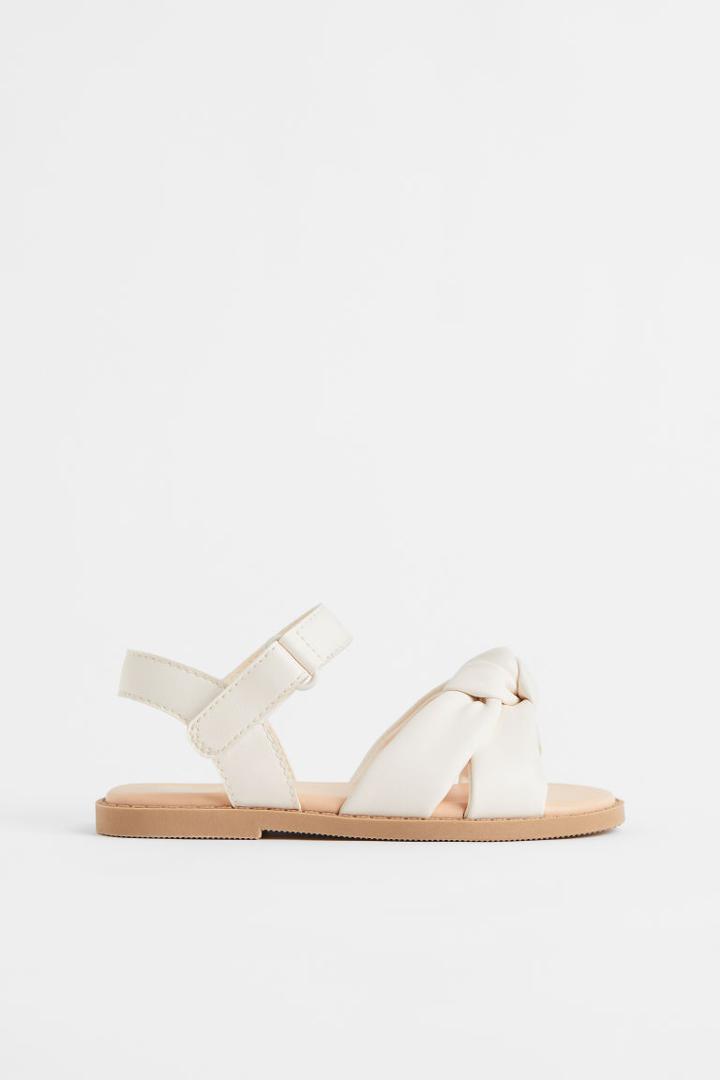 H & M - Knot-detail Sandals - White