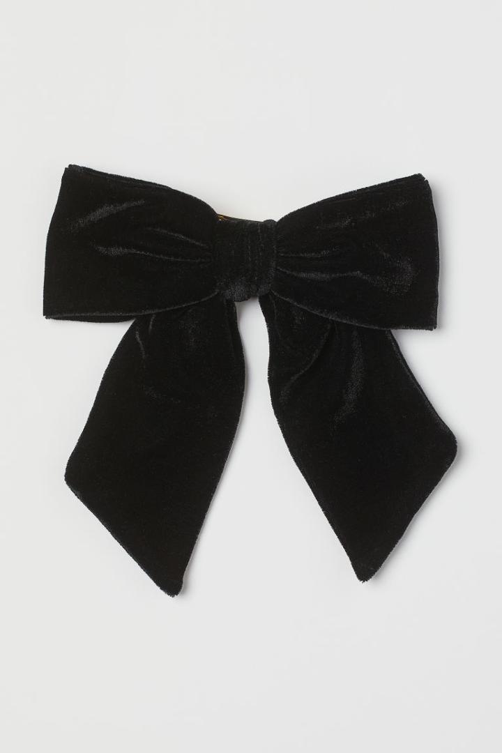 H & M - Hair Clip With Bow - Black