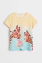 H & M - Printed T-shirt - Yellow