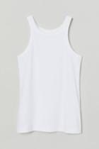 H & M - Ribbed Tank Top - White