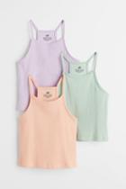 H & M - 3-pack Ribbed Tank Tops - Orange