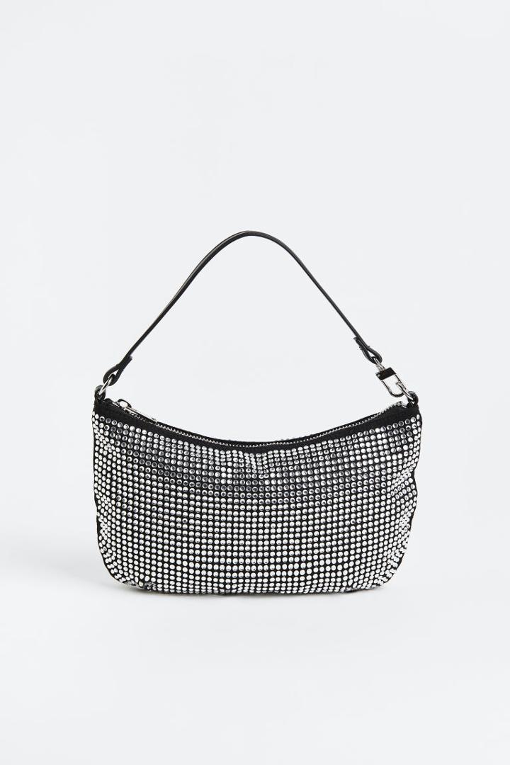 H & M - Rhinestone-embellished Shoulder Bag - Black