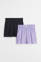 H & M - 2-pack Shorts - Purple