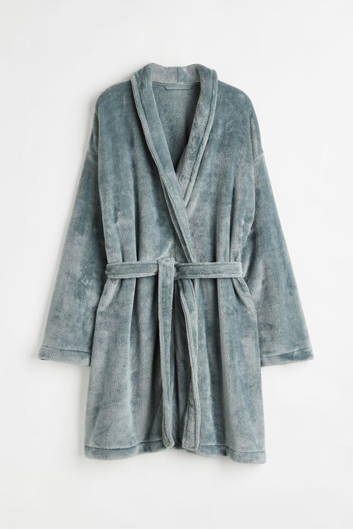 H & M - Fleece Bathrobe - Green
