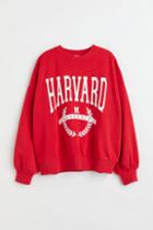 H & M - Sweatshirt With Printed Design - Red