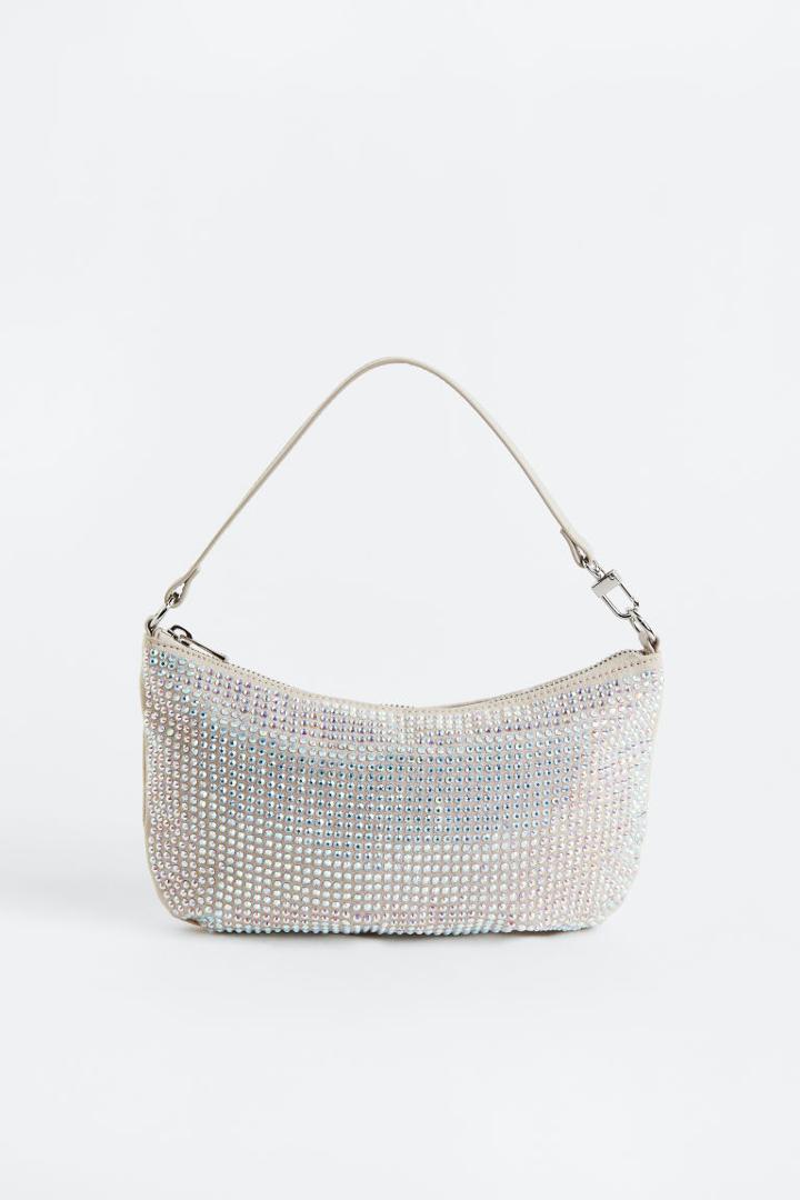 H & M - Rhinestone-embellished Shoulder Bag - Brown