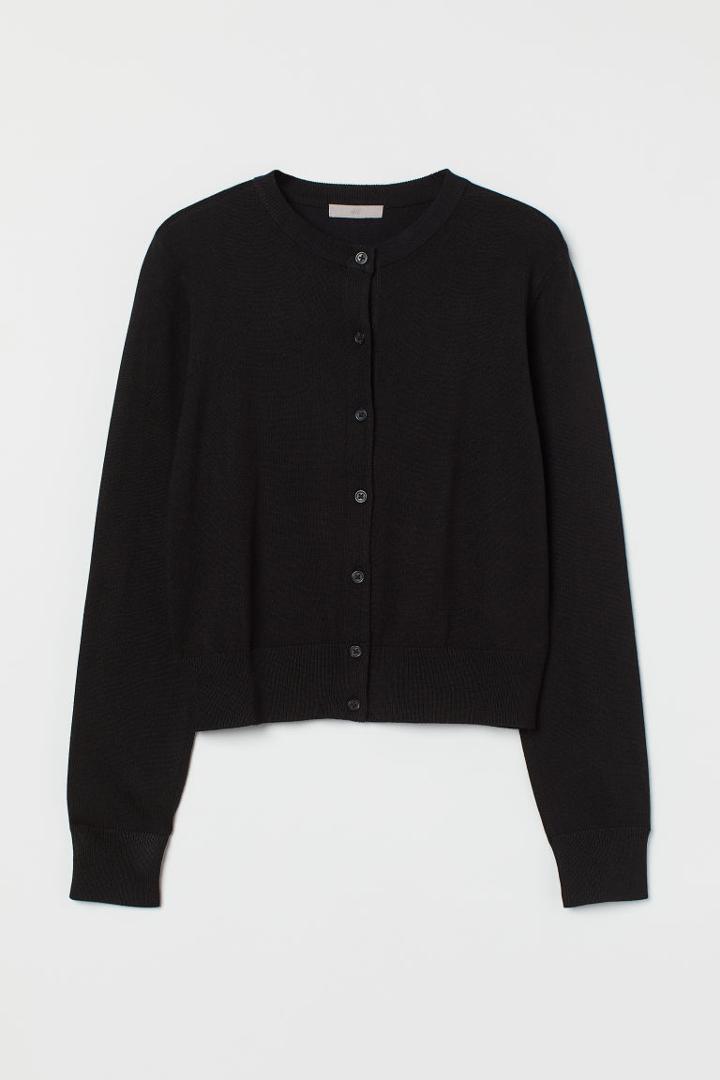 H & M - Fine-knit Cardigan - Black