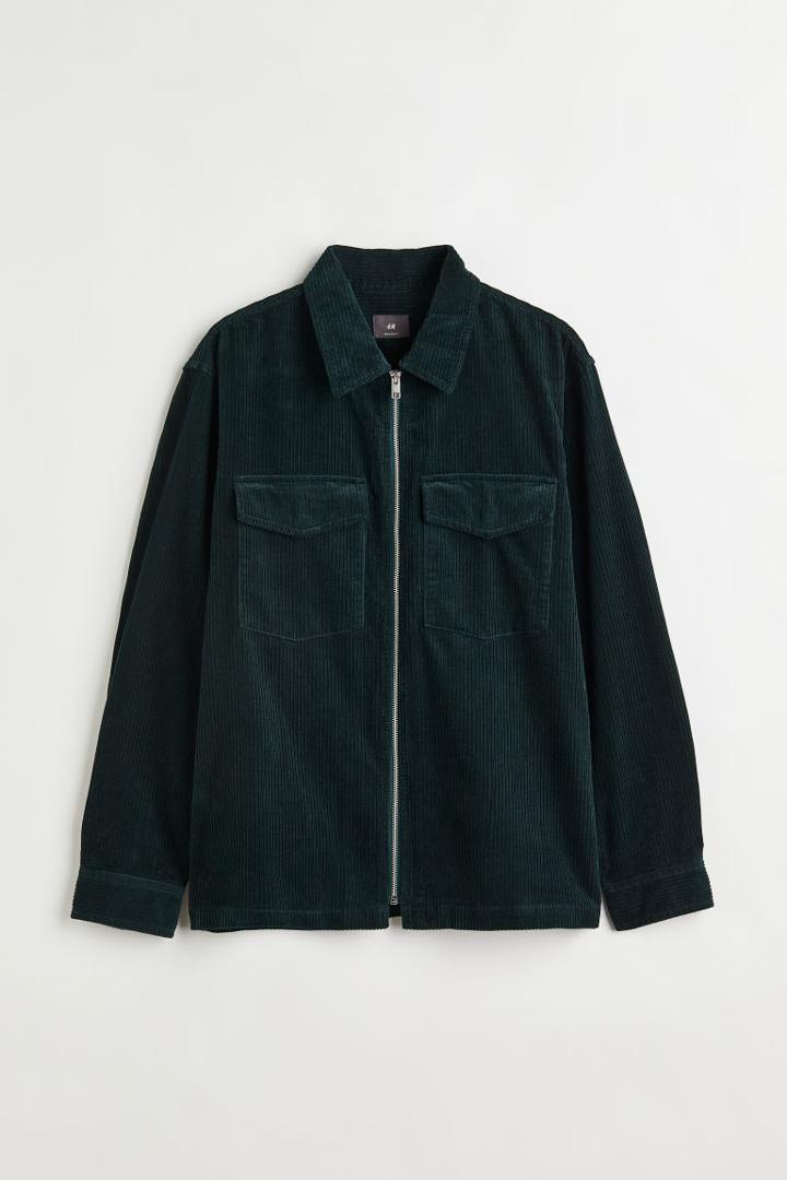 H & M - Corduroy Overshirt - Green