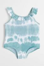H & M - Ruffle-trimmed Swimsuit - Turquoise