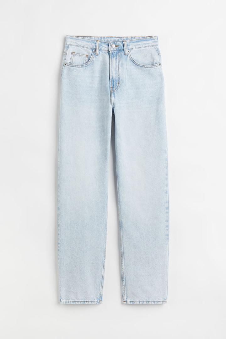 H & M - 90s Straight High Jeans - Blue
