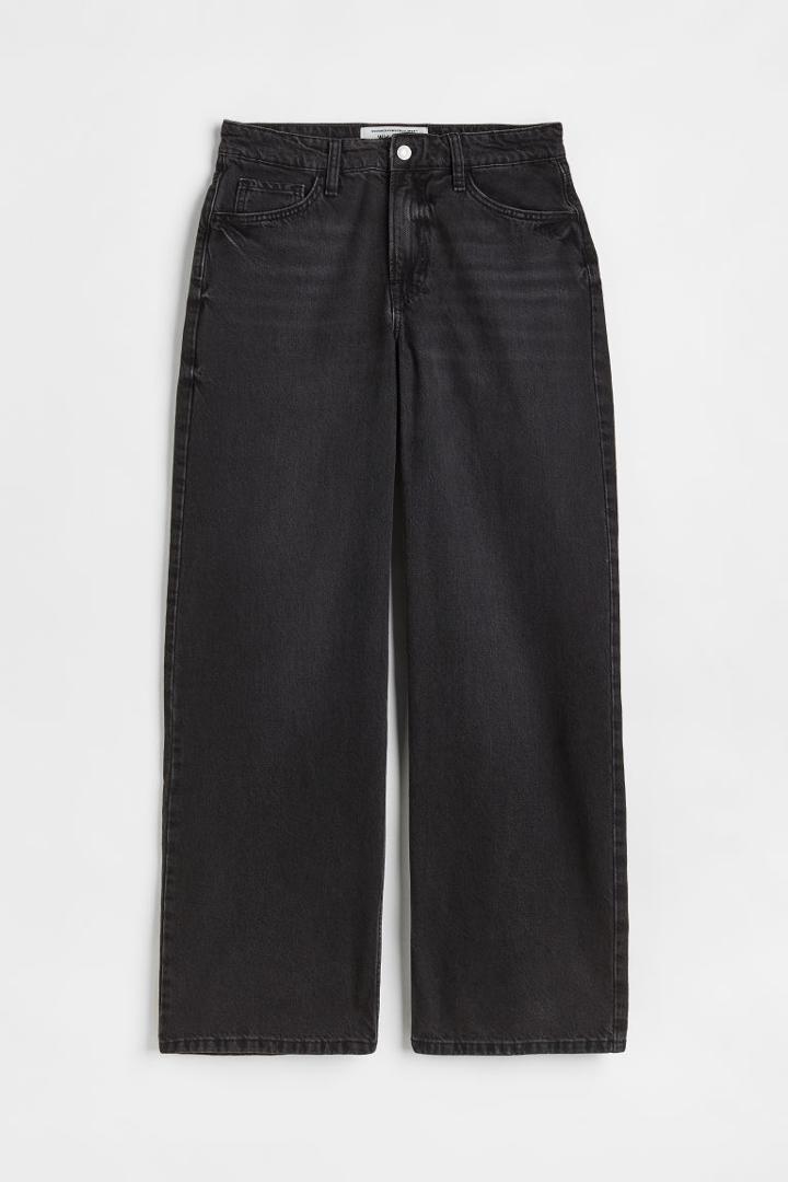 H & M - Wide Low Jeans - Black