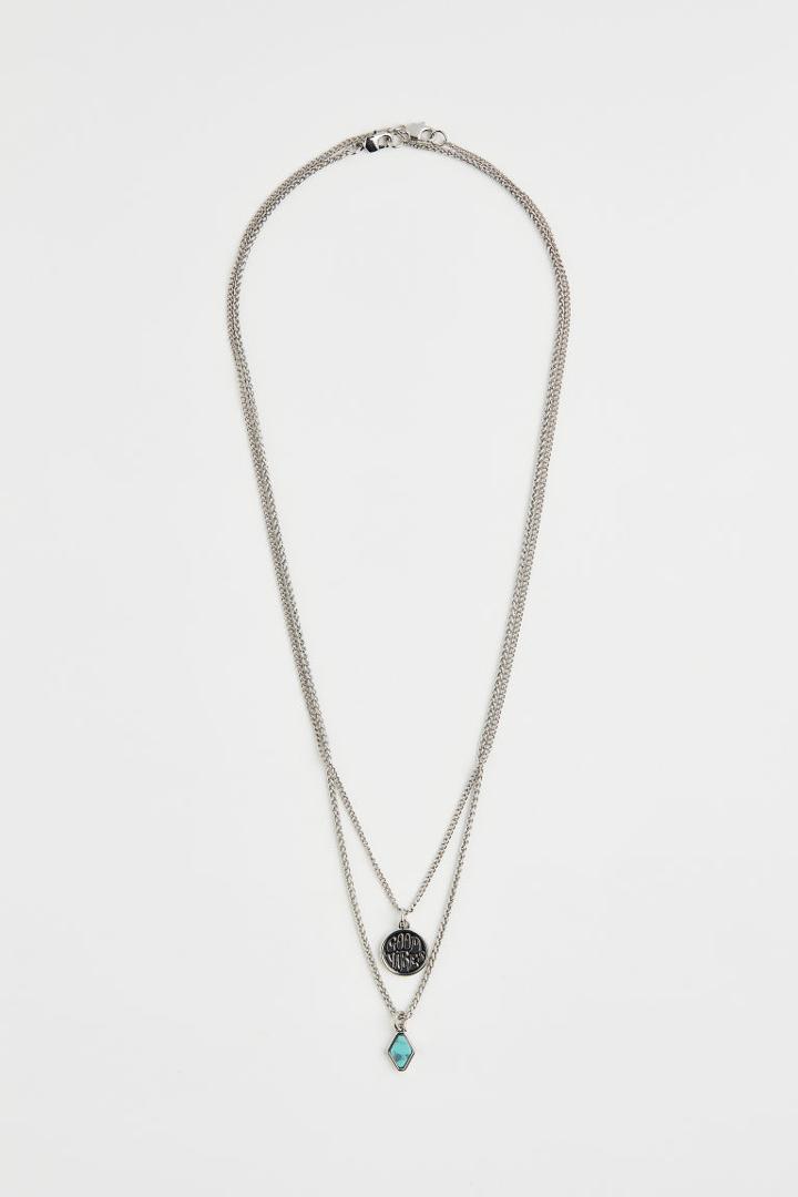 H & M - 2-pack Pendant Necklaces - Silver