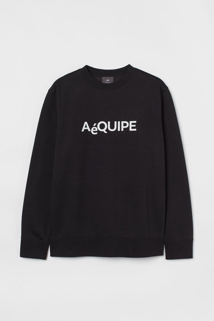 H & M - Sweatshirt With Printed Design - Black