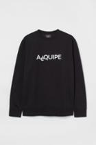 H & M - Sweatshirt With Printed Design - Black