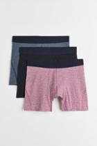 H & M - 3-pack Cotton Boxer Shorts - Pink