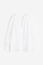 H & M - Double-weave Blouse - White