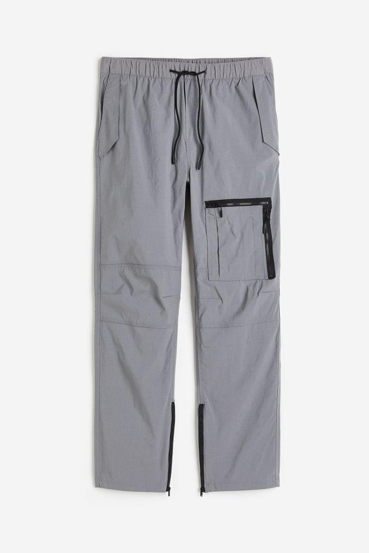 H & M - Regular Fit Nylon Cargo Pants - Gray
