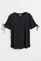 H & M - Mama Modal-blend Drawstring-detail Top - Black