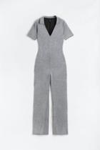 H & M - Collared Jumpsuit - Gray
