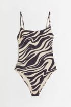 H & M - Padded-cup Swimsuit - Beige