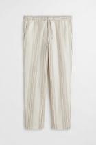 H & M - Regular Fit Linen-blend Pants - Beige