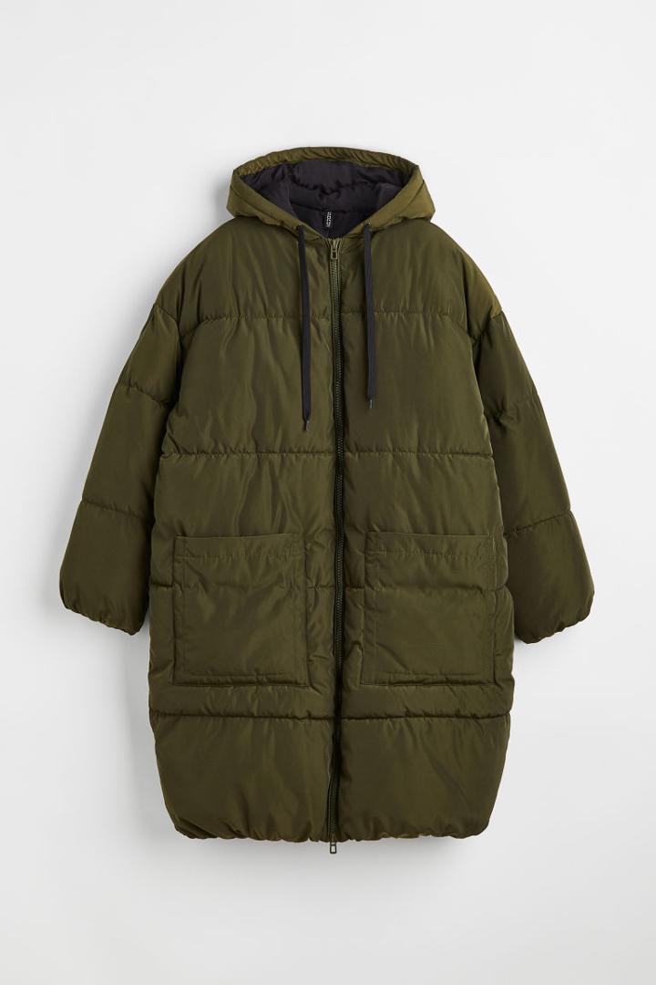 H & M - Oversized Puffer Coat - Green