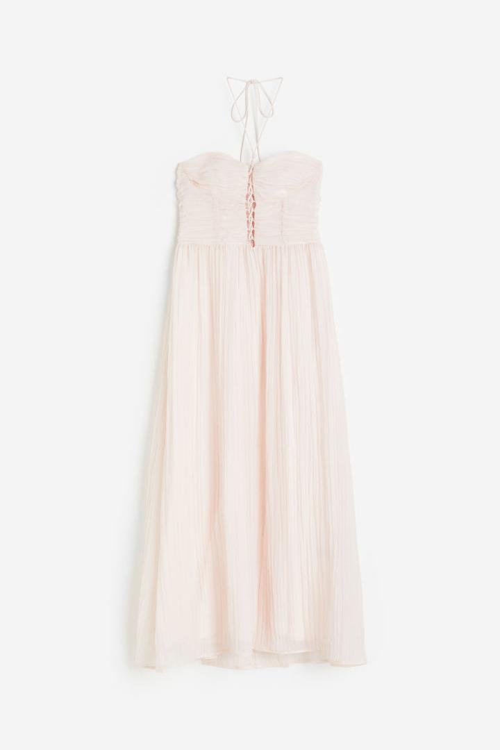 H & M - Lacing-detail Maxi Dress - Pink