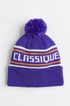 H & M - Rib-knit Pompom Hat - Purple