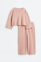 H & M - 2-piece Slub Jersey Set - Orange