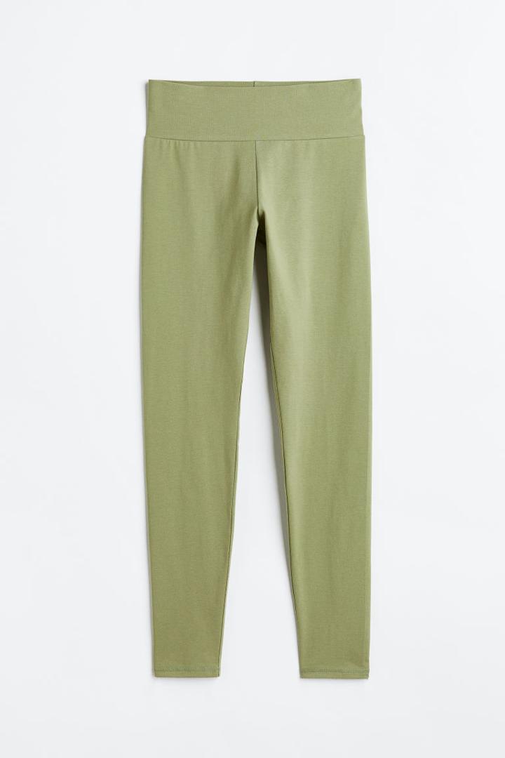 H & M - High Waist Leggings - Green