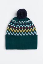 H & M - Jacquard-knit Pompom Hat - Green
