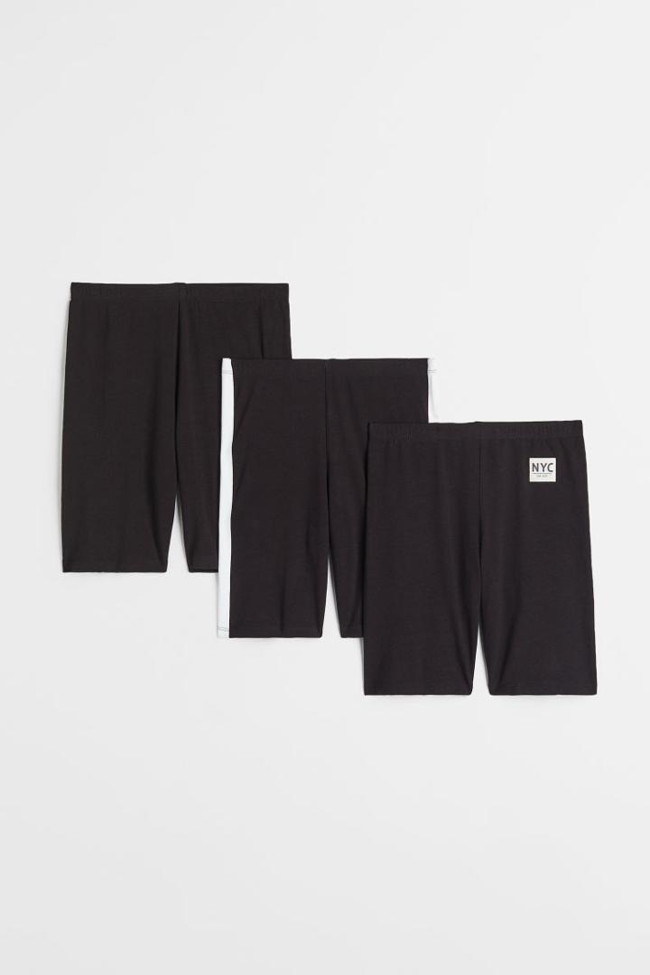 H & M - 3-pack Bike Shorts - Black