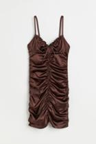 H & M - Draped Dress - Brown